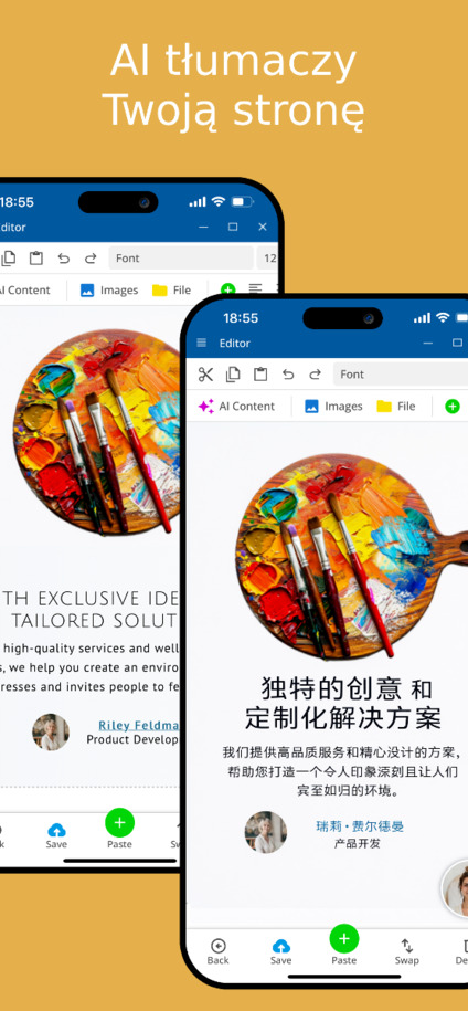 AI automatycznie tłumaczy twoją stronę – widok mobilny